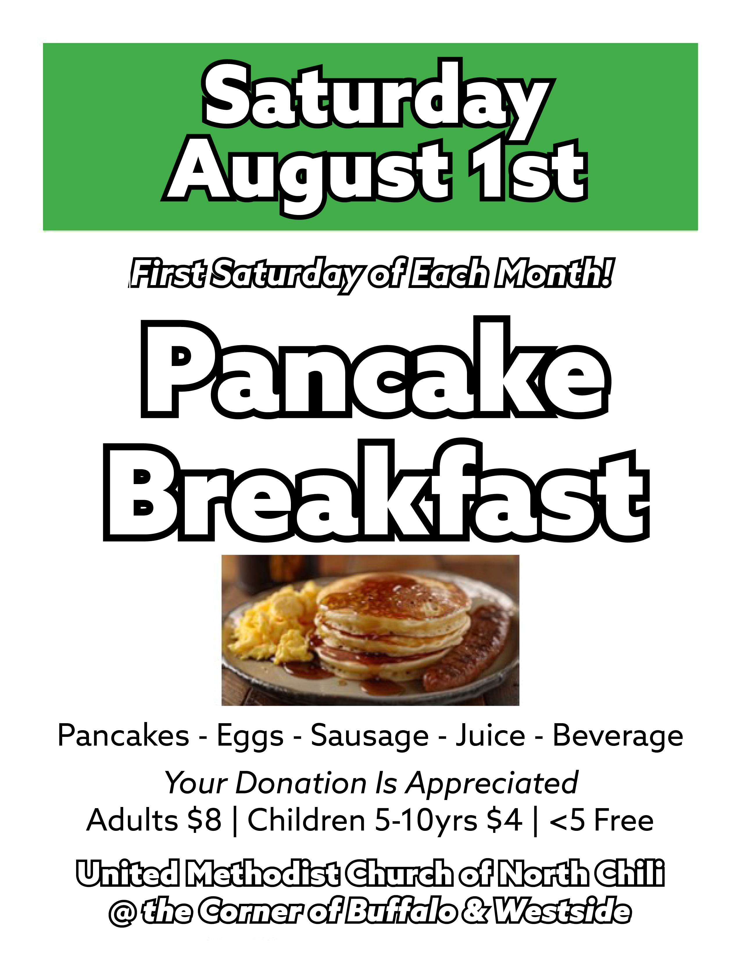 Monthly Pancake Breakfast @ NCUMC